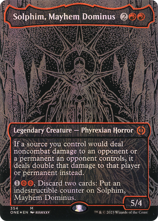 Solphim, Mayhem Dominus (ONE-354) - [Phyrexia: All Will Be One] (Borderless) Foil
