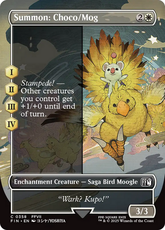 Summon: Choco/Mog (FIN-358) - [FINAL FANTASY]: (borderless, enchantment) (Borderless) Foil
