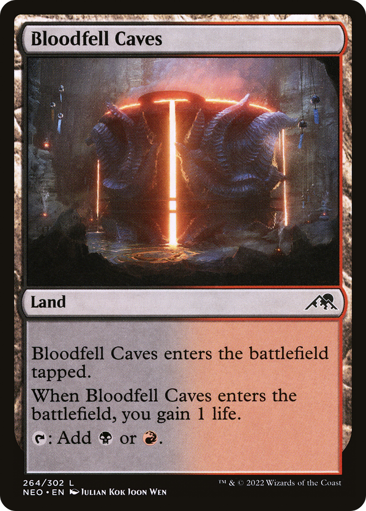 Bloodfell Caves (NEO-264) - [Kamigawa: Neon Dynasty] Foil