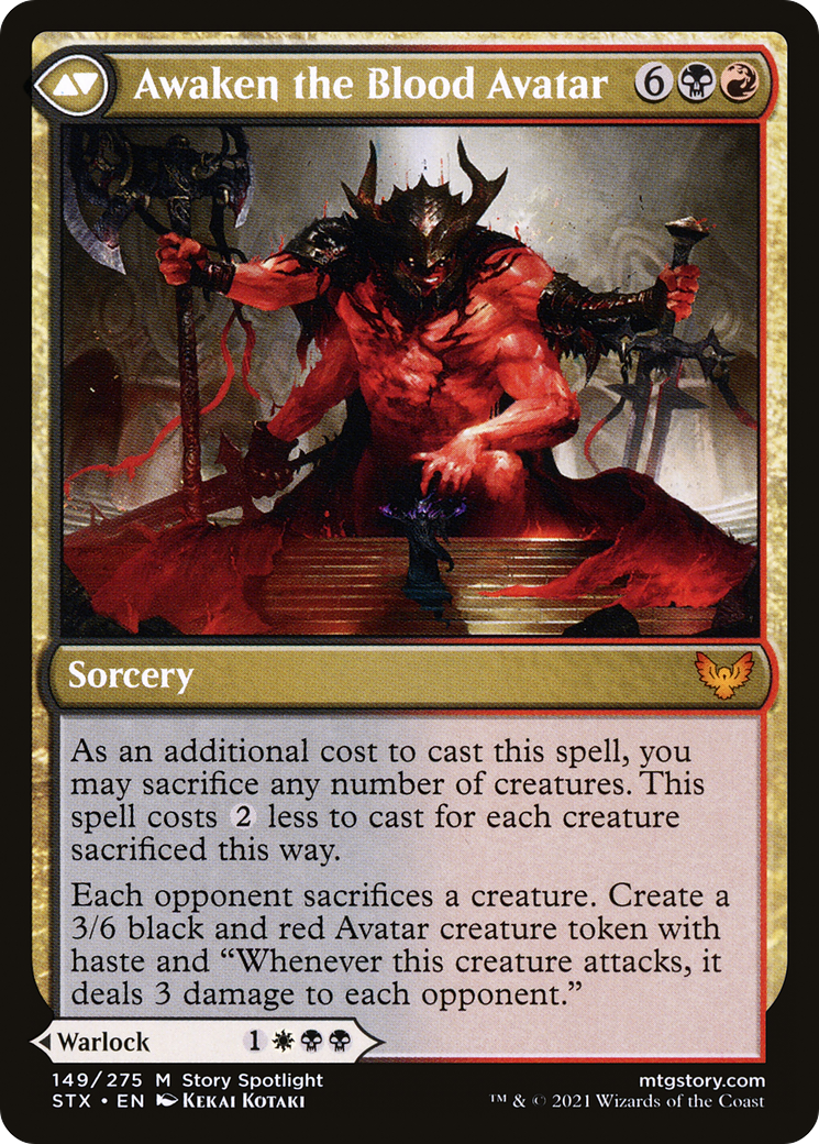 Extus, Oriq Overlord // Awaken the Blood Avatar (STX-149) - [Strixhaven: School of Mages] Foil