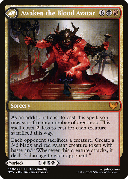 Extus, Oriq Overlord // Awaken the Blood Avatar (STX-149) - [Strixhaven: School of Mages] Foil