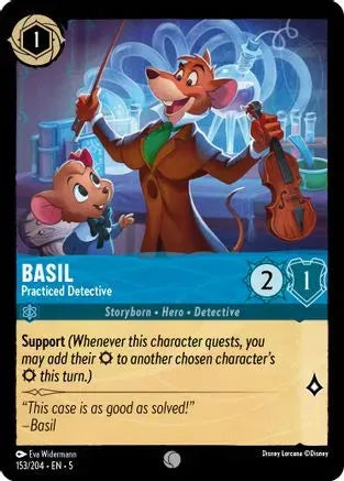 Basil - Practiced Detective (153/204) Cold Foil - Shimmering Skies - Emmett's ToyStop