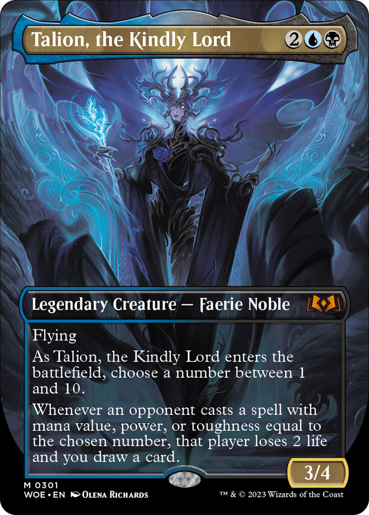 Talion, the Kindly Lord (Borderless) (WOE-301) - [Wilds of Eldraine] (Borderless) Foil