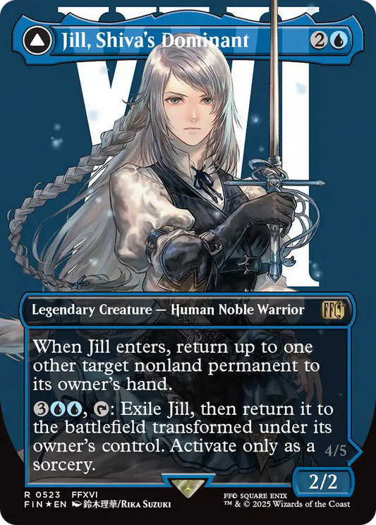 Jill, Shiva's Dominant // Shiva, Warden of Ice (FIN-523) - [FINAL FANTASY]: (enchantment) (Borderless) Foil