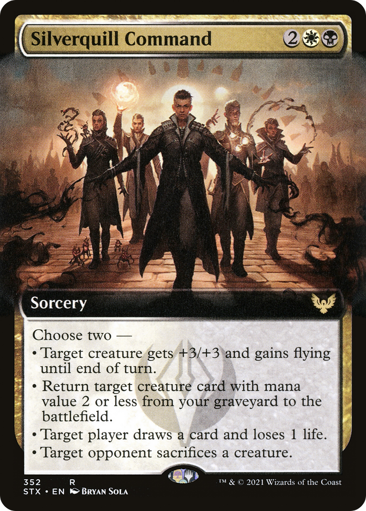 Silverquill Command (STX-352) - [Strixhaven: School of Mages]: (Extended Art) Foil