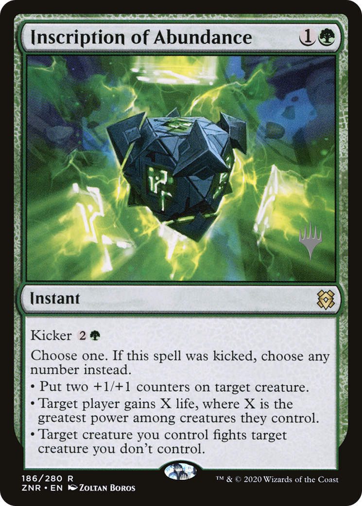 Inscription of Abundance (PPZNR-186) - [Zendikar Rising Promos] Foil