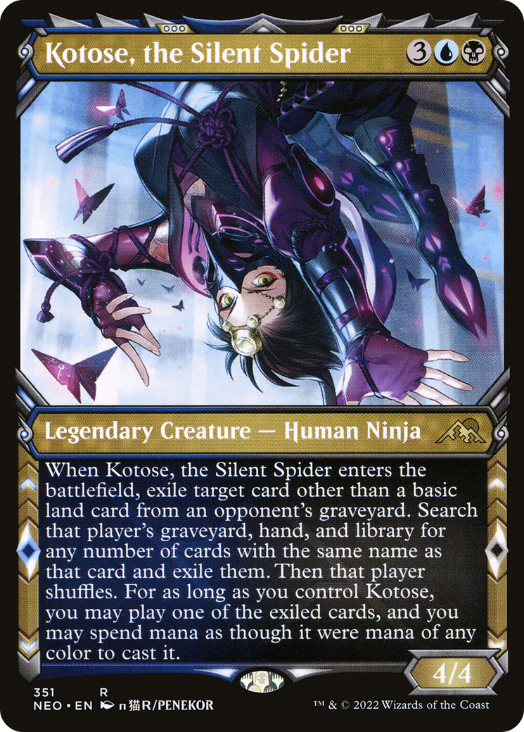 Kotose, the Silent Spider (NEO-351) - [Kamigawa: Neon Dynasty]: (Showcase)