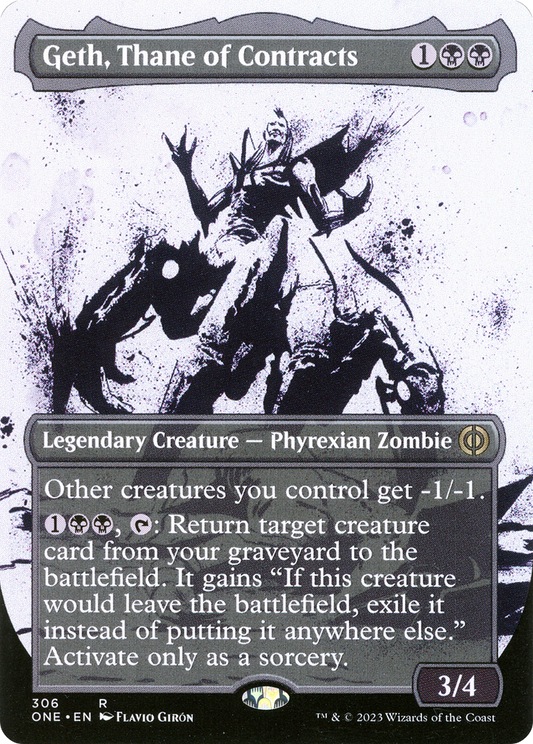 Geth, Thane of Contracts (ONE-306) - [Phyrexia: All Will Be One]: (Showcase) (Borderless) Foil