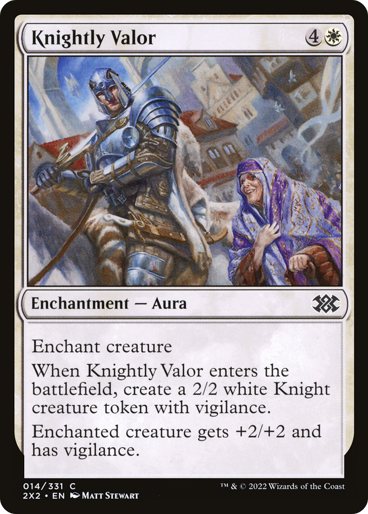 Knightly Valor (2X2-014) - [Double Masters 2022] Foil