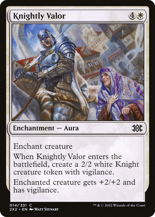 Knightly Valor (2X2-014) - [Double Masters 2022] Foil