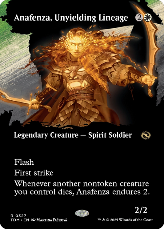 Anafenza, Unyielding Lineage (Borderless) (TDM-327) - [Tarkir: Dragonstorm]: (Showcase) (Borderless) Foil