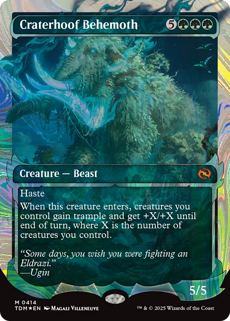 Craterhoof Behemoth (Showcase) (Halo Foil) (TDM-414) - [Tarkir: Dragonstorm]: (Showcase) Foil