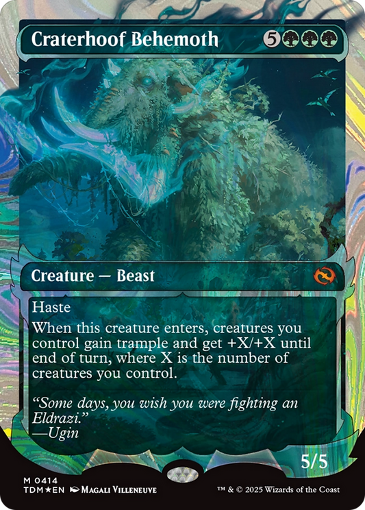 Craterhoof Behemoth (Showcase) (Halo Foil) (TDM-414) - [Tarkir: Dragonstorm]: (Showcase) Foil