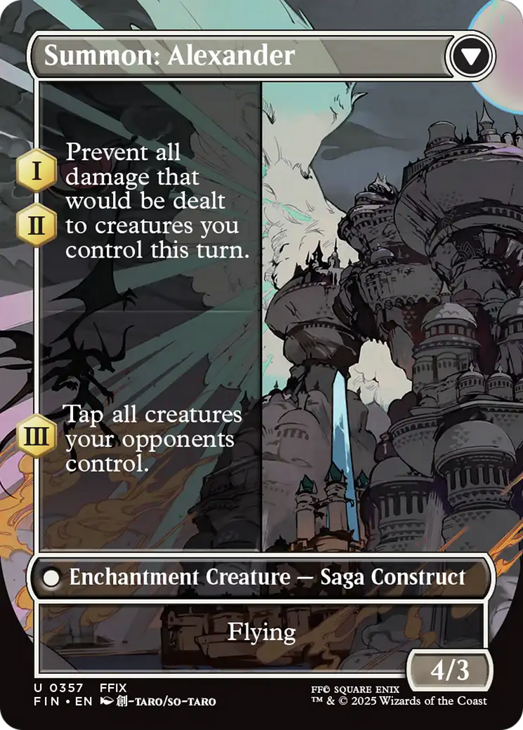 Crystal Fragments // Summon: Alexander (FIN-357) - [FINAL FANTASY]: (enchantment) (Borderless) Foil