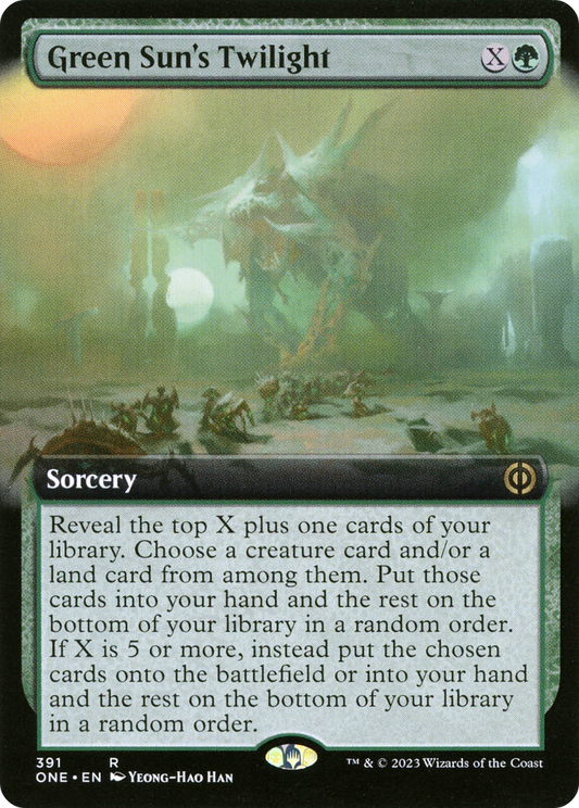 Green Sun's Twilight (ONE-391) - [Phyrexia: All Will Be One]: (Extended Art) Foil