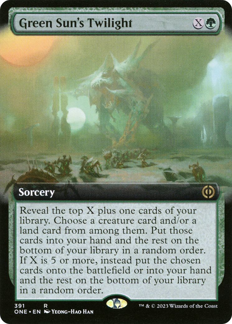 Green Sun's Twilight (ONE-391) - [Phyrexia: All Will Be One]: (Extended Art)