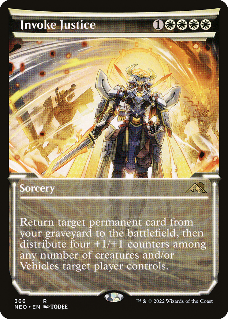 Invoke Justice (NEO-366) - [Kamigawa: Neon Dynasty]: (Showcase)