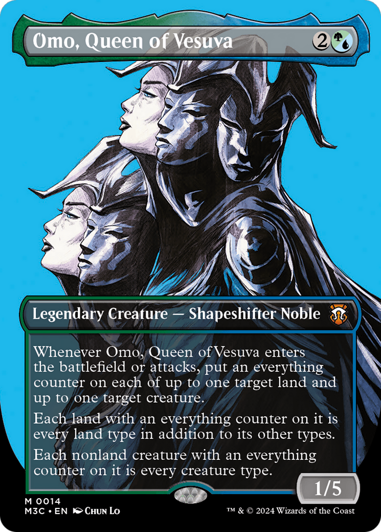 Omo, Queen of Vesuva (Borderless) (M3C-014) - [Modern Horizons 3 Commander] (Borderless) Foil