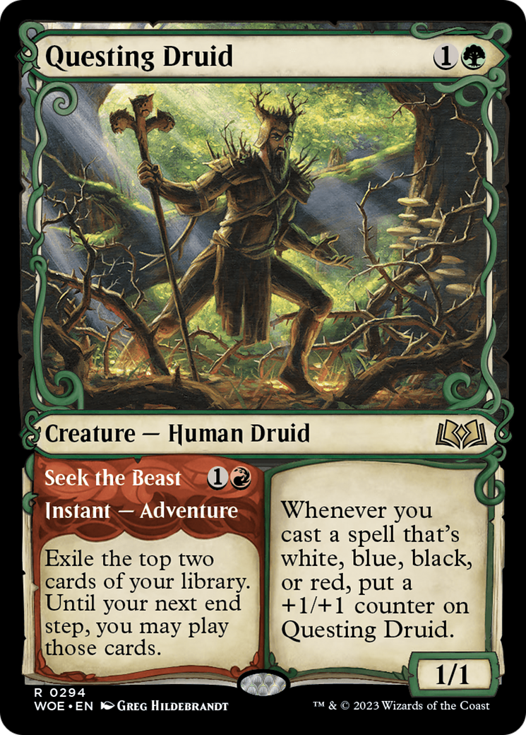 Questing Druid (Showcase) (WOE-294) - [Wilds of Eldraine]: (Showcase) Foil