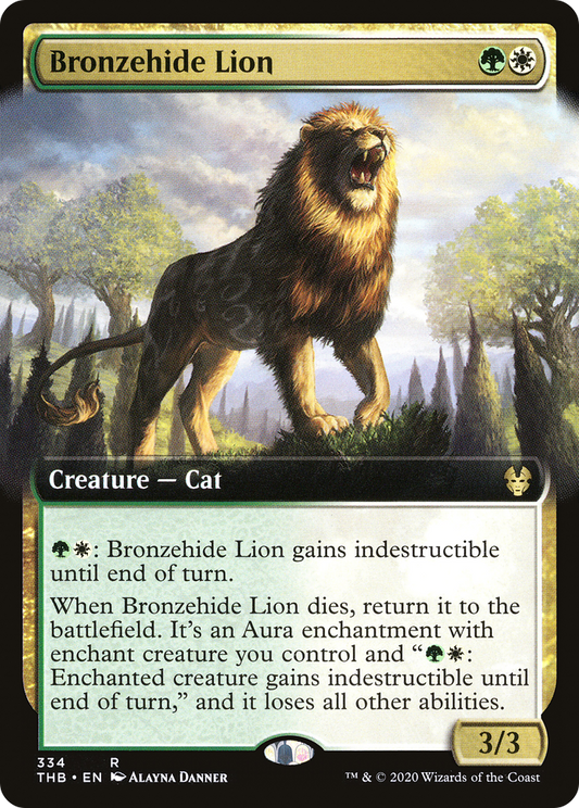 Bronzehide Lion (THB-334) - [Theros Beyond Death]: (Extended Art) Foil
