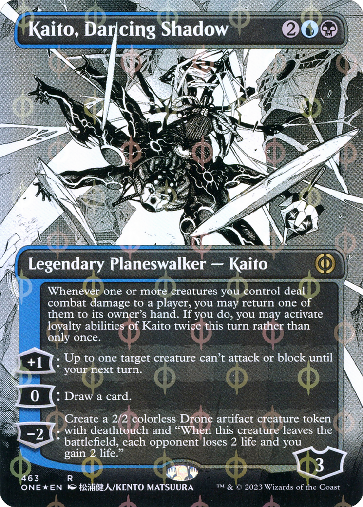 Kaito, Dancing Shadow (ONE-463) - [Phyrexia: All Will Be One]: (Showcase) (Borderless) Foil