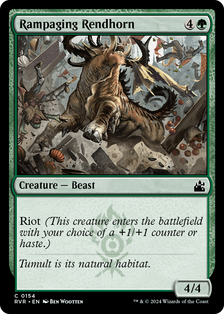 Rampaging Rendhorn (RVR-154) - [Ravnica Remastered]