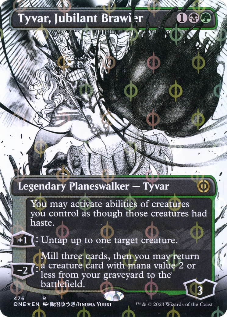 Tyvar, Jubilant Brawler (ONE-476) - [Phyrexia: All Will Be One]: (Showcase) (Borderless) Foil