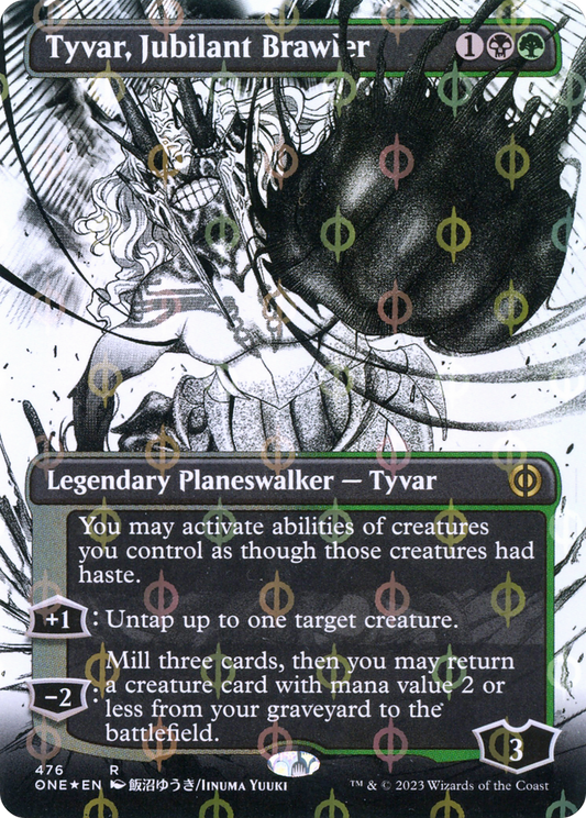 Tyvar, Jubilant Brawler (ONE-476) - [Phyrexia: All Will Be One]: (Showcase) (Borderless) Foil