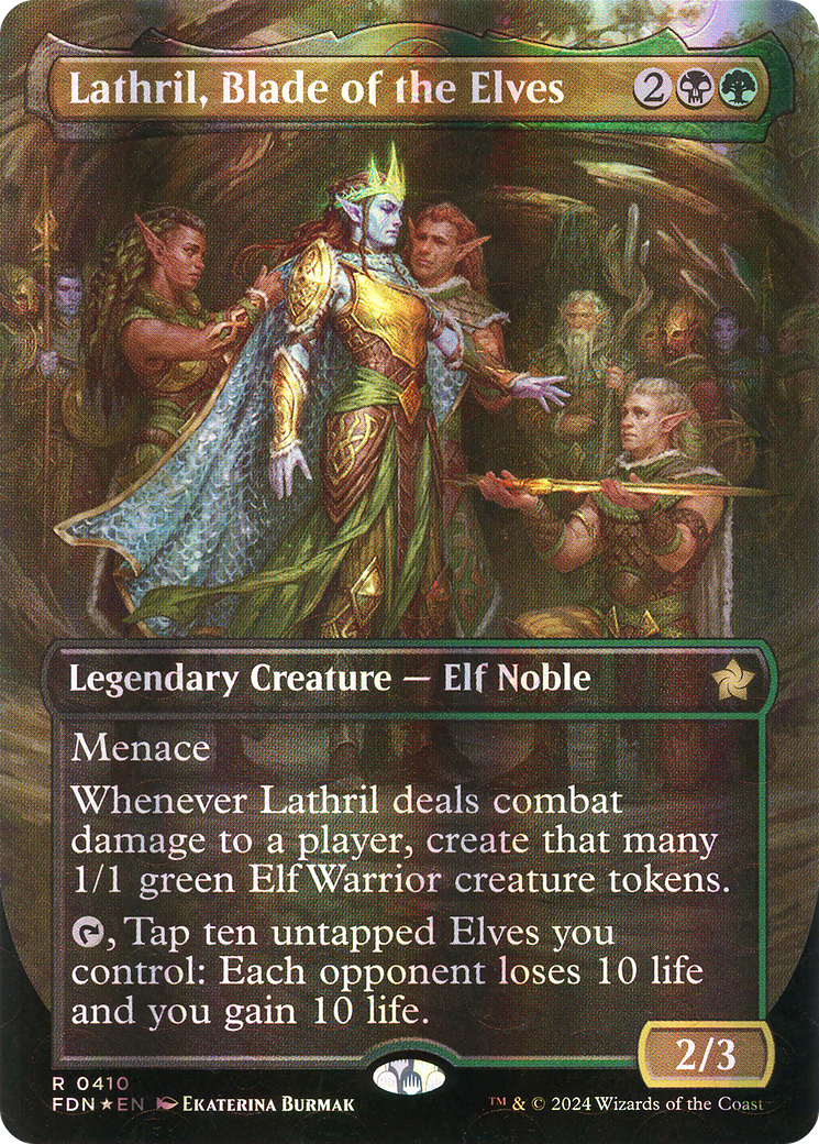Lathril, Blade of the Elves (FDN-410) - [Foundations] (Borderless) Foil