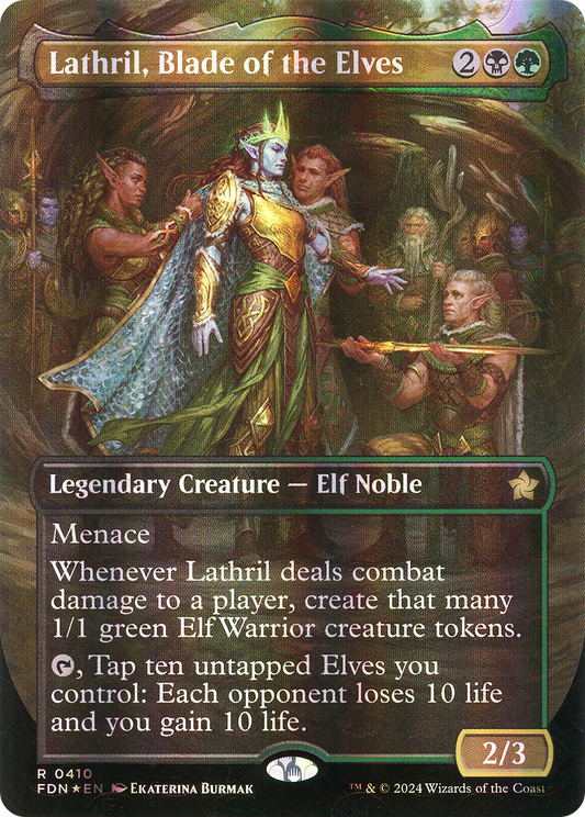Lathril, Blade of the Elves (FDN-410) - [Foundations] (Borderless) Foil