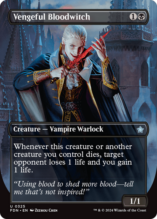 Vengeful Bloodwitch (FDN-325) - [Foundations] (Borderless) Foil