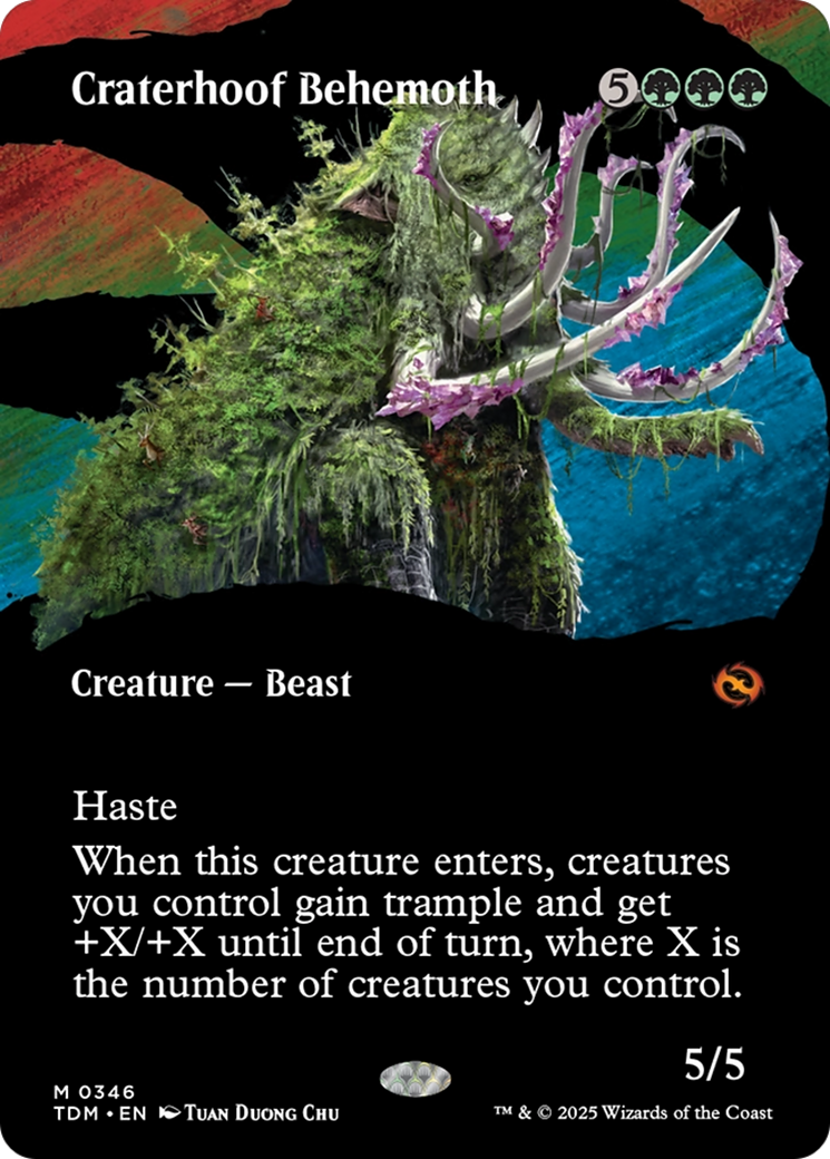 Craterhoof Behemoth (Borderless) (TDM-346) - [Tarkir: Dragonstorm]: (Showcase) (Borderless) Foil