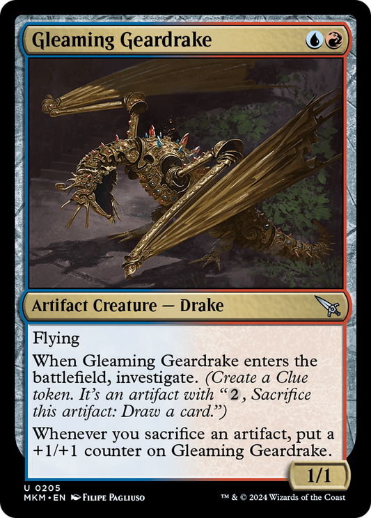 Gleaming Geardrake (MKM-205) - [Murders at Karlov Manor] Foil