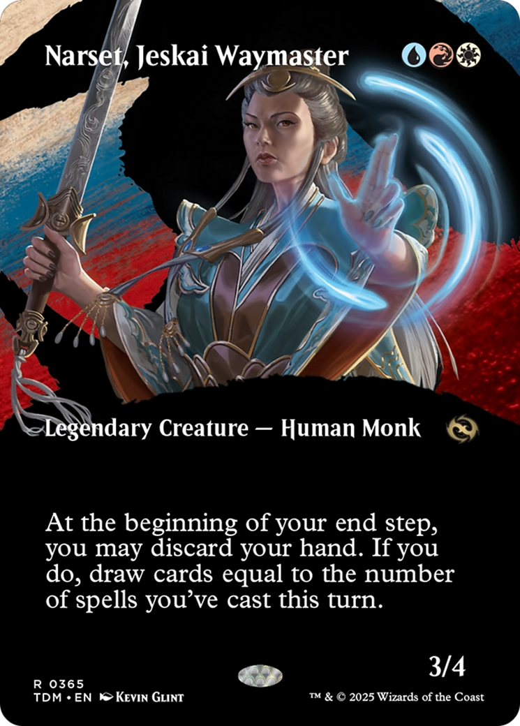 Narset, Jeskai Waymaster (Borderless) (TDM-365) - [Tarkir: Dragonstorm]: (Showcase) (Borderless)