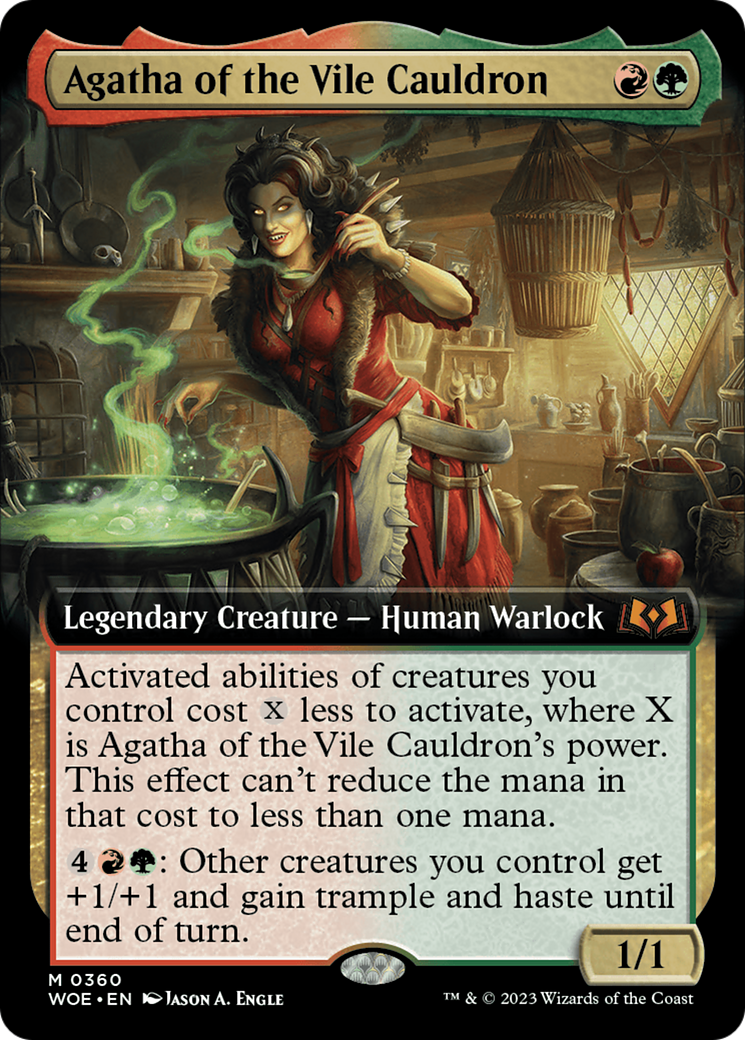 Agatha of the Vile Cauldron (Extended Art) (WOE-360) - [Wilds of Eldraine]: (Extended Art) Foil
