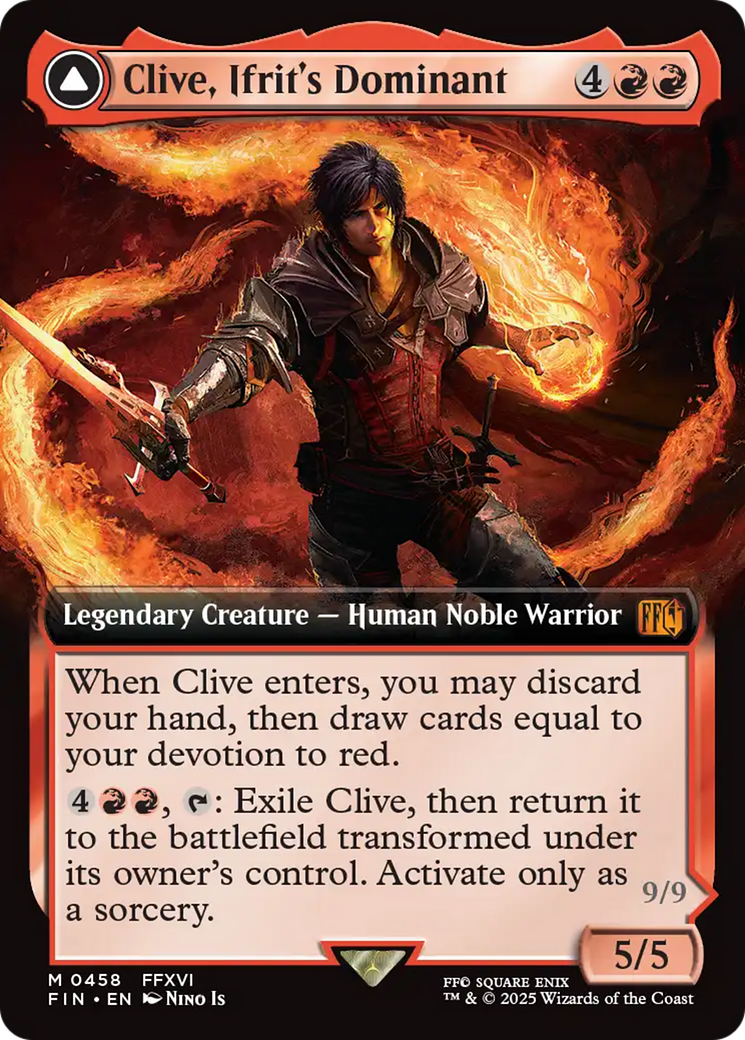 Clive, Ifrit's Dominant (Extended Art) (FIN-458) - [FINAL FANTASY]: (enchantment, Extended Art) Foil
