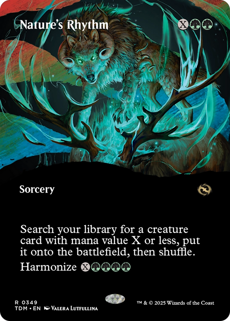 Nature's Rhythm (Borderless) (TDM-349) - [Tarkir: Dragonstorm]: (Showcase) (Borderless)
