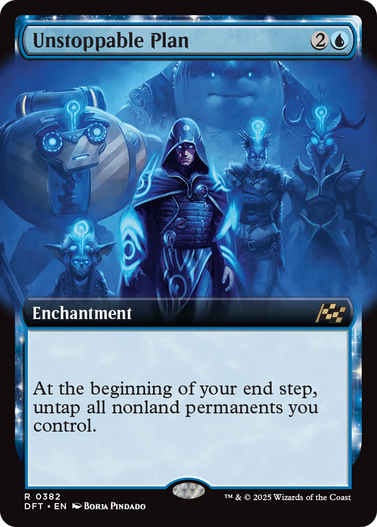 Unstoppable Plan (DFT-382) - [Aetherdrift]: (enchantment, Extended Art) Foil
