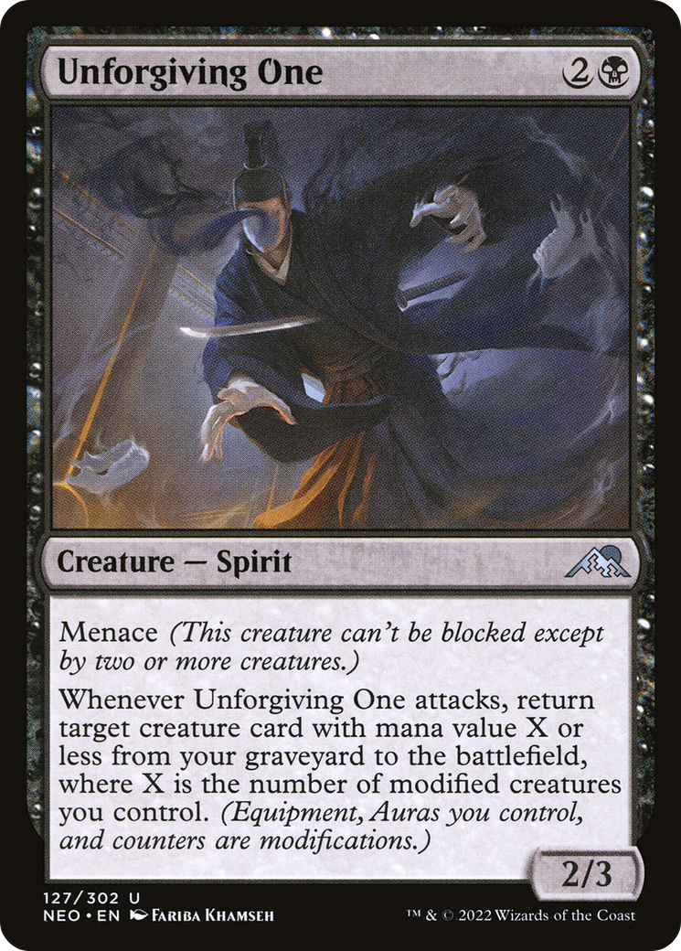 Unforgiving One (NEO-127) - [Kamigawa: Neon Dynasty] Foil