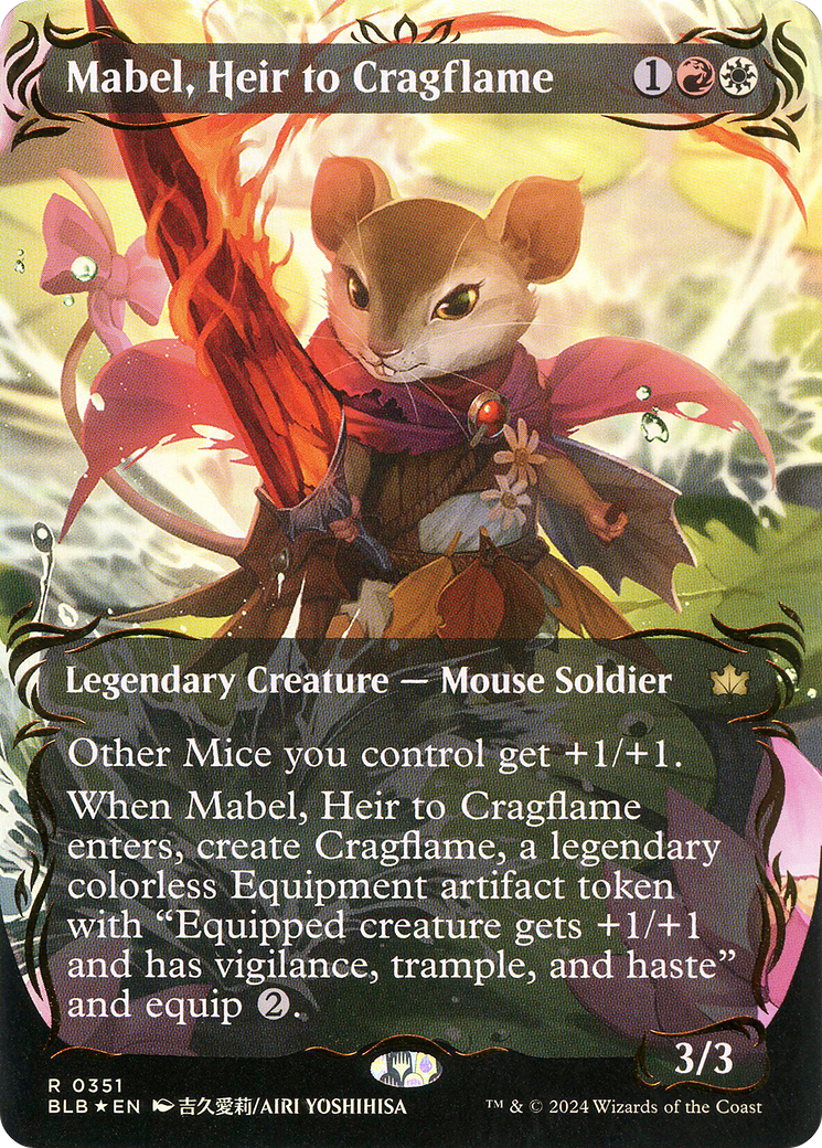 Mabel, Heir to Cragflame (BLB-351) - [Bloomburrow]: (Showcase) (Borderless) Foil