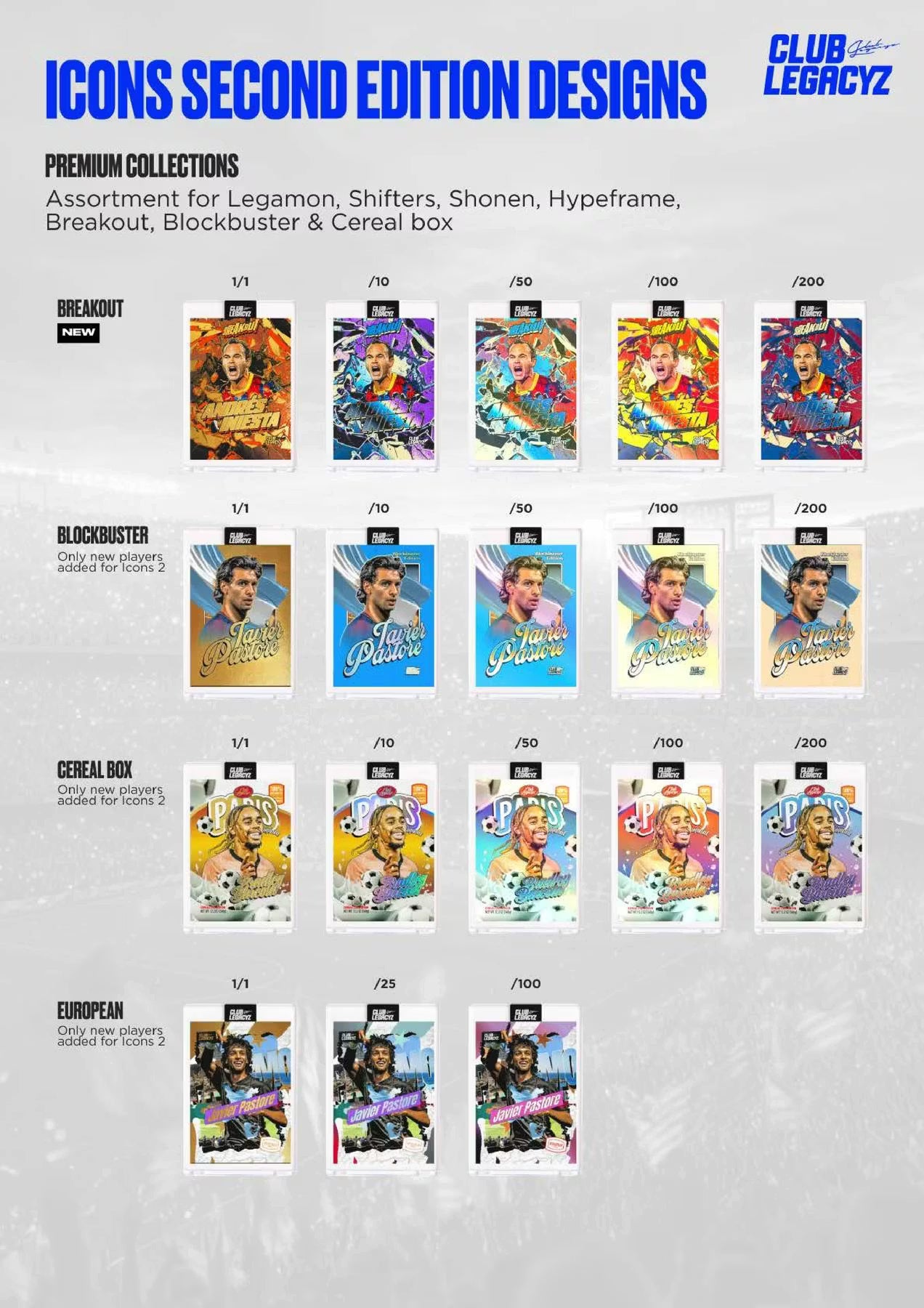 2025 Club Legacyz Icons Soccer Second Edition Hobby Box