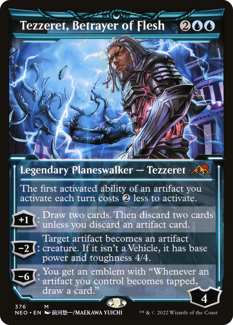 Tezzeret, Betrayer of Flesh (NEO-376) - [Kamigawa: Neon Dynasty]: (Showcase)
