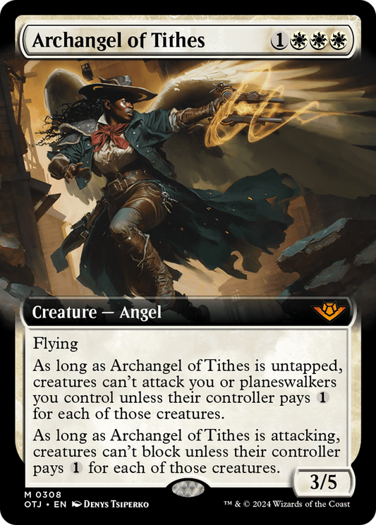 Archangel of Tithes (OTJ-308) - [Outlaws of Thunder Junction]: (Extended Art) Foil