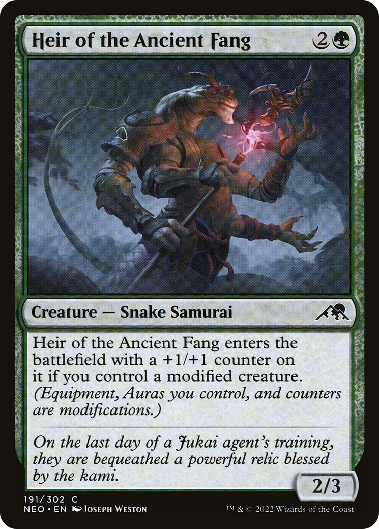 Heir of the Ancient Fang (NEO-191) - [Kamigawa: Neon Dynasty] Foil