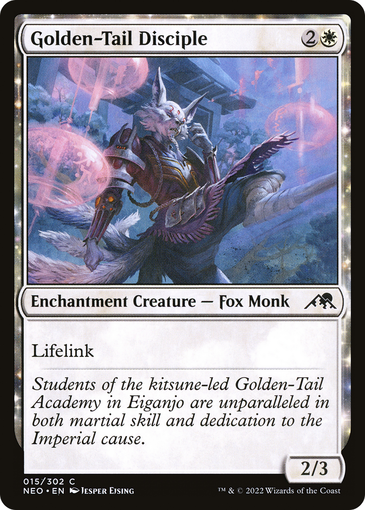 Golden-Tail Disciple (NEO-015) - [Kamigawa: Neon Dynasty]: (enchantment) Foil