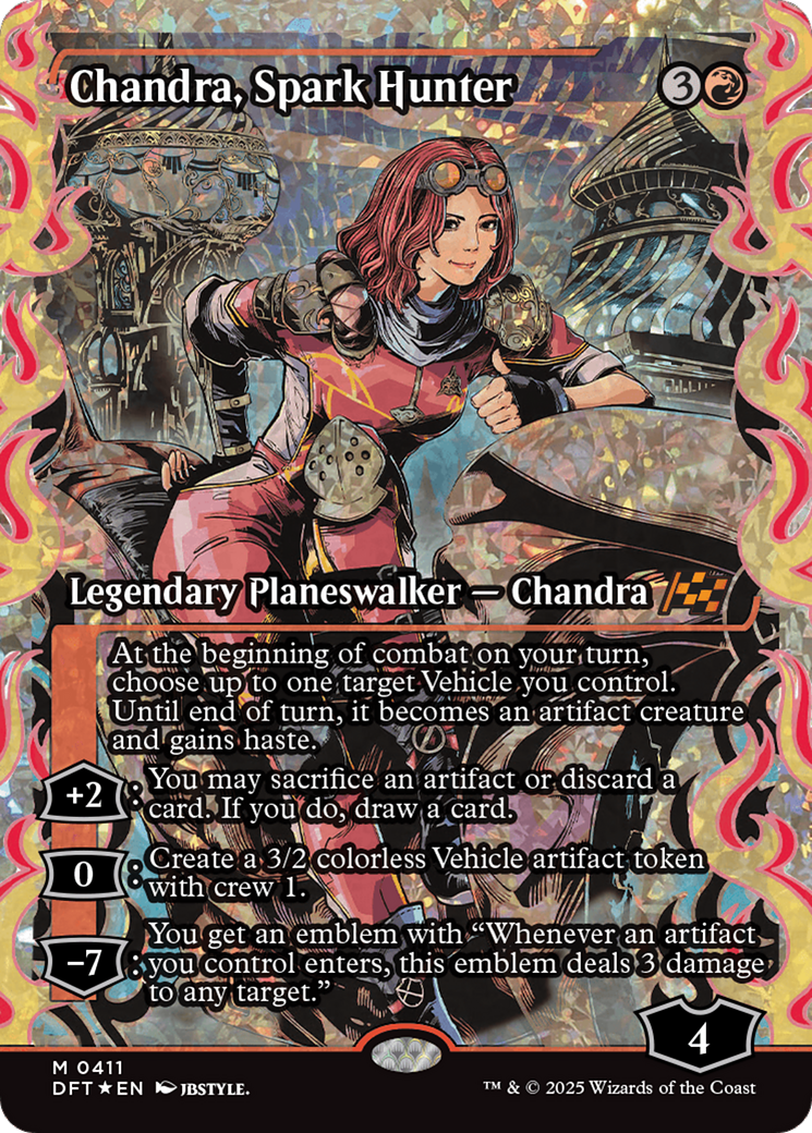 Chandra, Spark Hunter (Showcase) (Fracture Foil) (DFT-411) - [Aetherdrift]: (Showcase) Foil