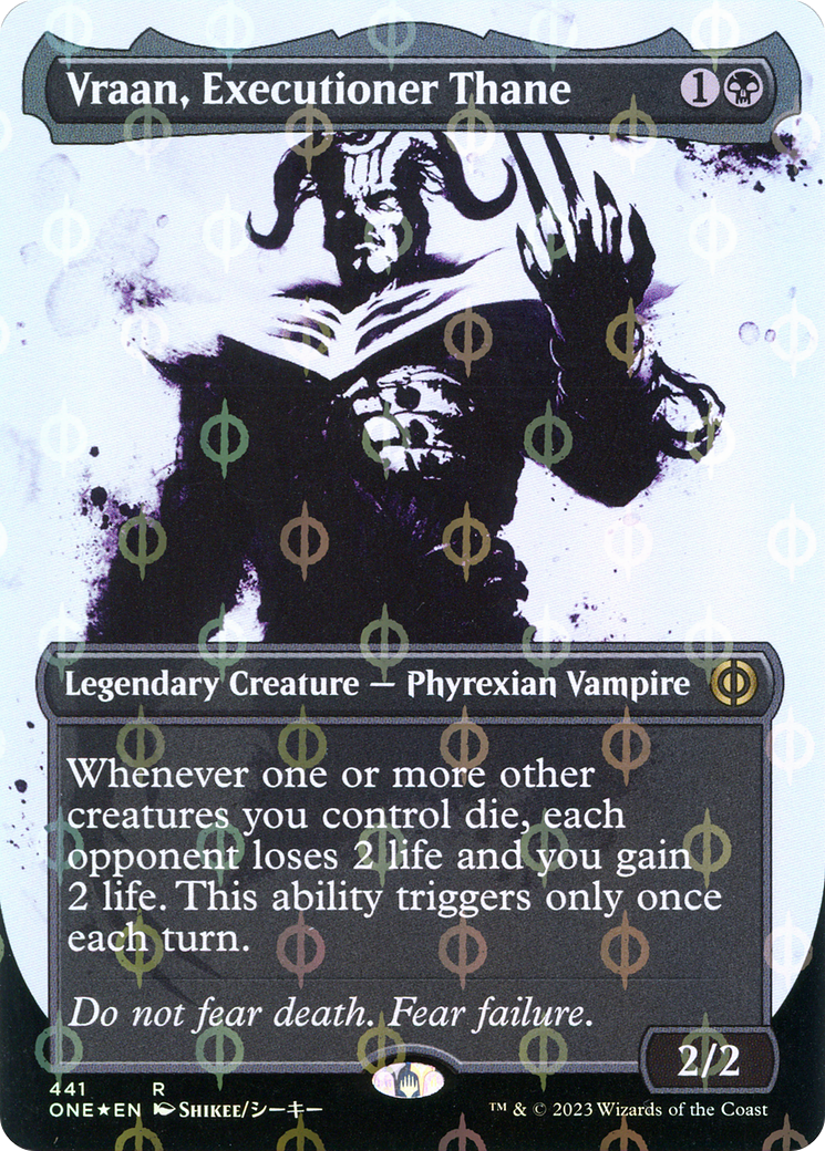 Vraan, Executioner Thane (ONE-441) - [Phyrexia: All Will Be One]: (Showcase) (Borderless) Foil