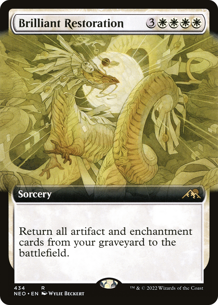 Brilliant Restoration (NEO-434) - [Kamigawa: Neon Dynasty]: (Extended Art) Foil