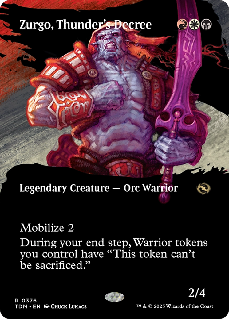 Zurgo, Thunder's Decree (Borderless) (TDM-376) - [Tarkir: Dragonstorm]: (Showcase) (Borderless)