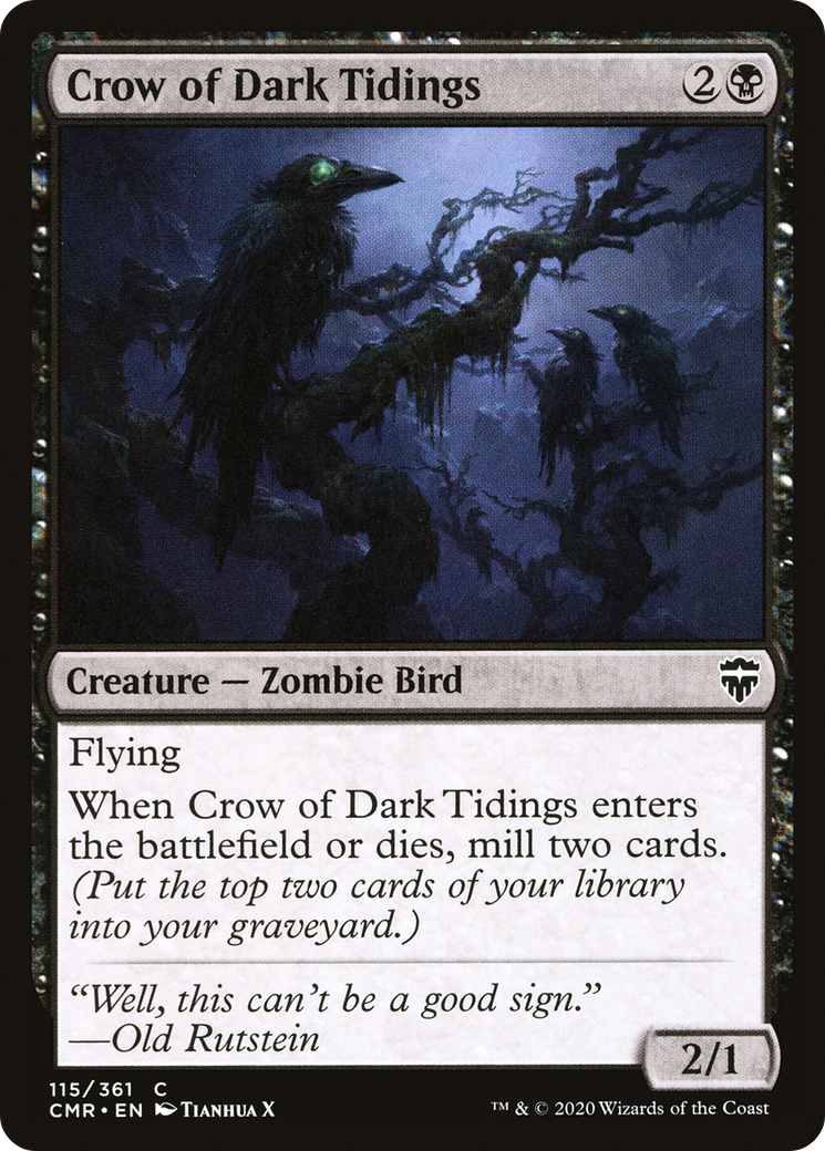 Crow of Dark Tidings (CMR-115) - [Commander Legends]